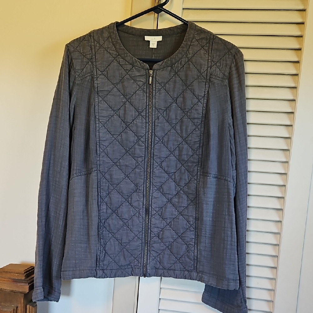 JJill Blue/Gray Quilted Jacket